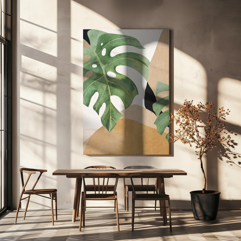 Abstracte kunst tropische bladeren | Canvas