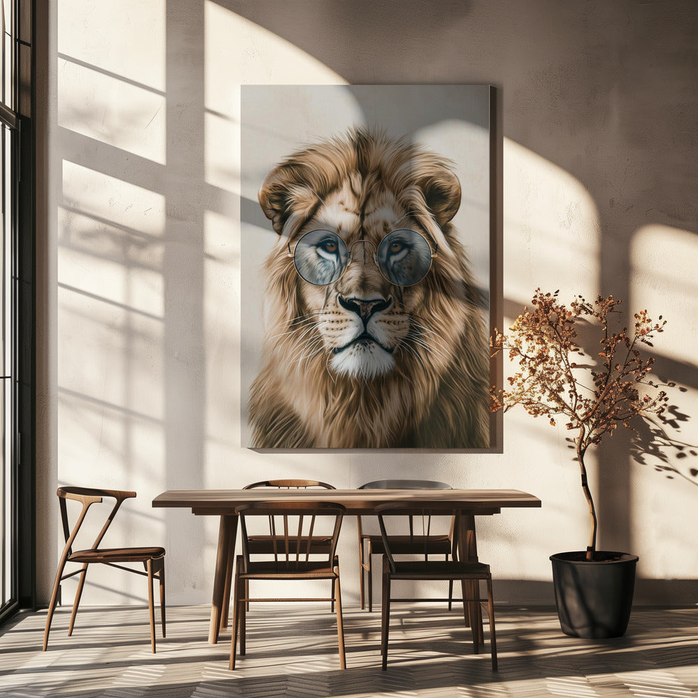 Leeuw met bril | Canvas