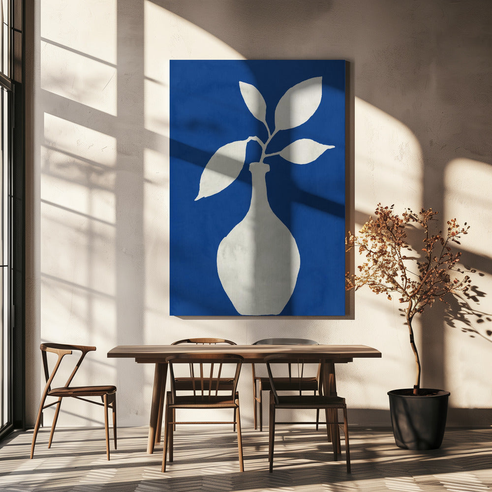 Silhouet van een witte vaas | Canvas