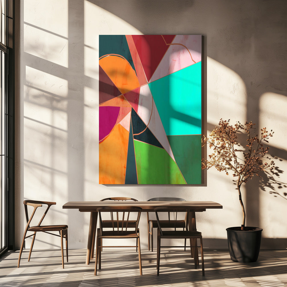 Kleurrijke geometrie abstract | Canvas
