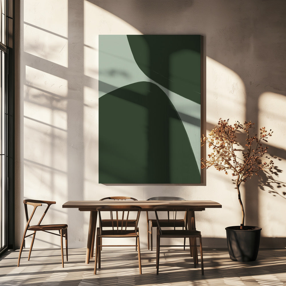 Gedurfde groene rondingen | Canvas