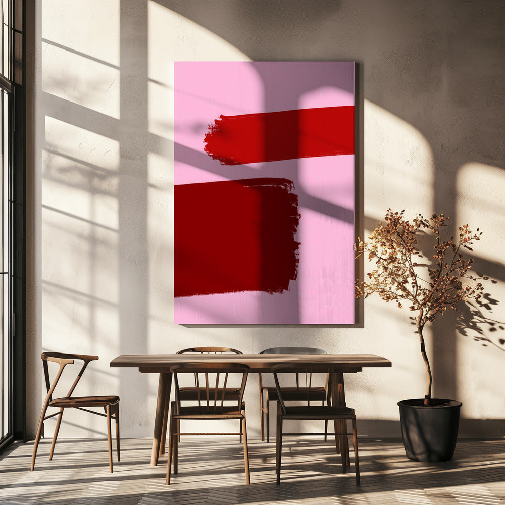 Crimson Strokes | Canvas