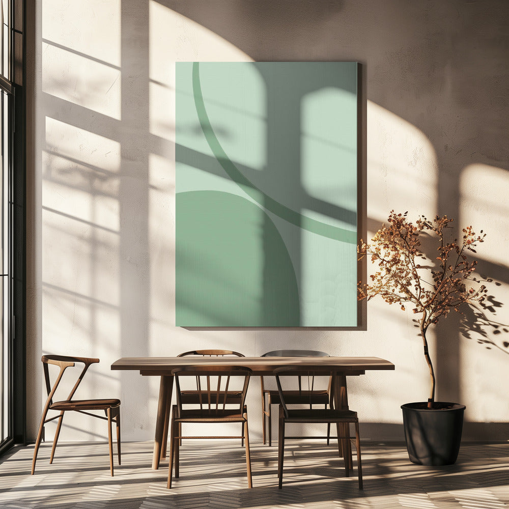 Serene groene rondingen | Canvas