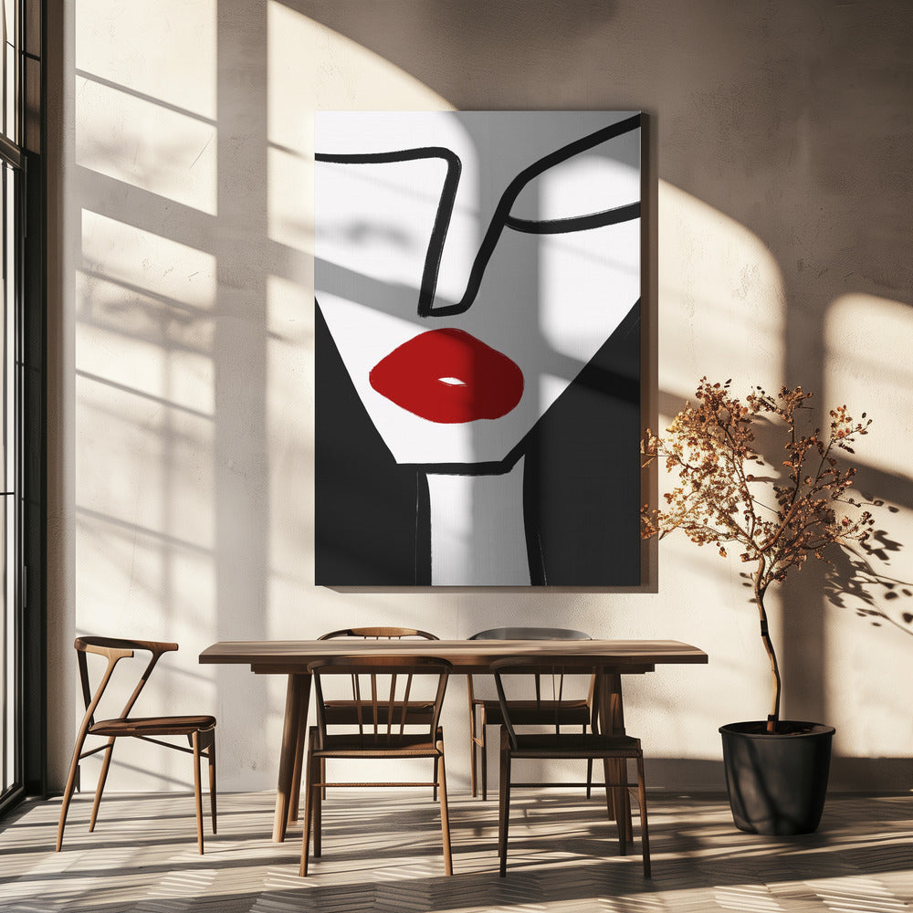 Gedurfde rode lippen | Canvas