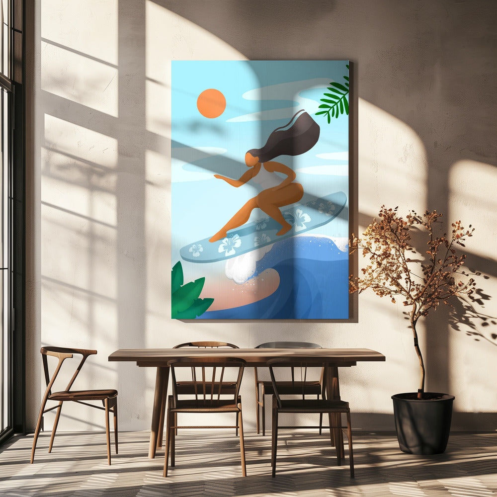 Surfen op de golven | Canvas