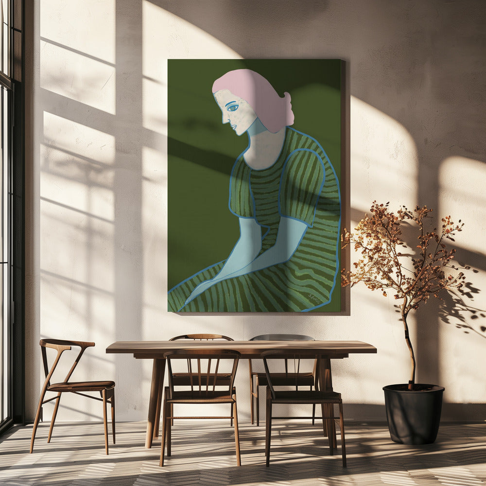 Zittende dame | Canvas