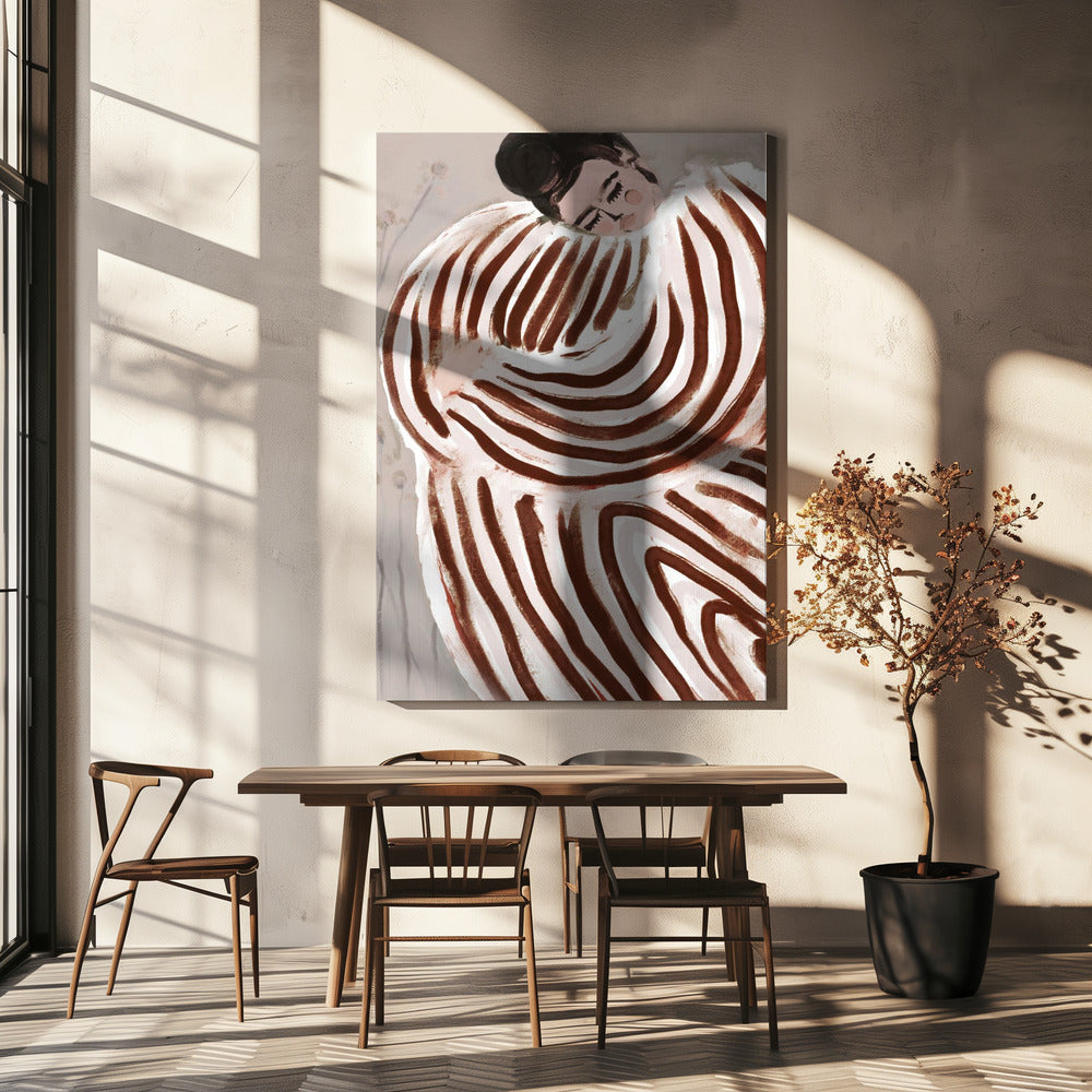 Gestreepte Omhelzing | Canvas