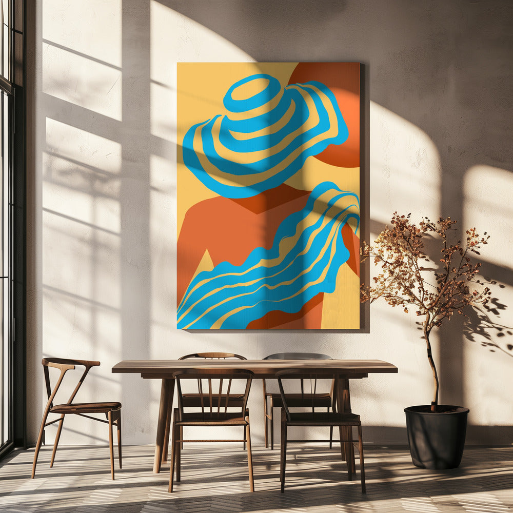 Zonovergoten golvenstreep | Canvas