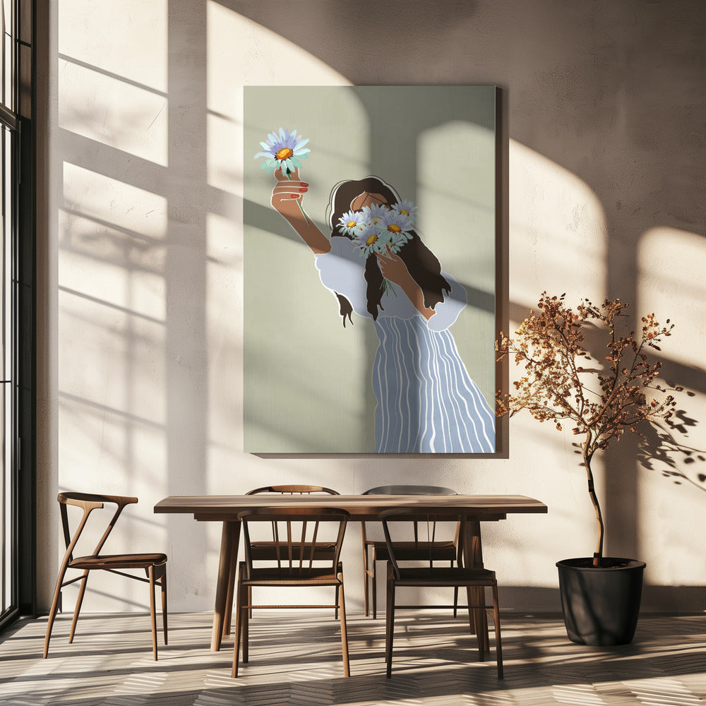 Een boeket madeliefjes | Canvas