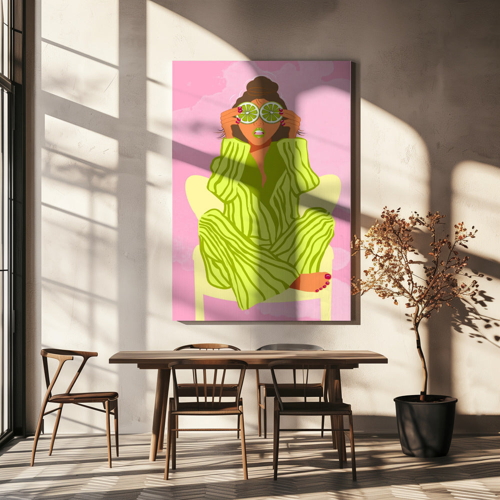 Bekijk de wereld door een limoen | Canvas