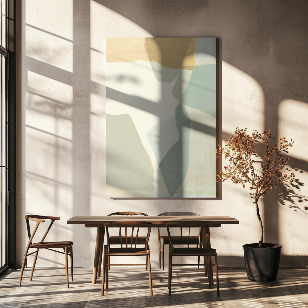 Abstracte vormen in zachte neutrale tinten | Canvas