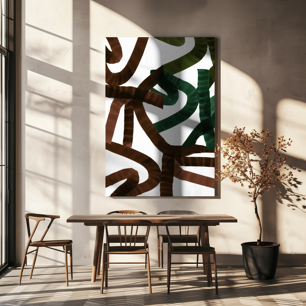 Weelderige lijnen | Canvas