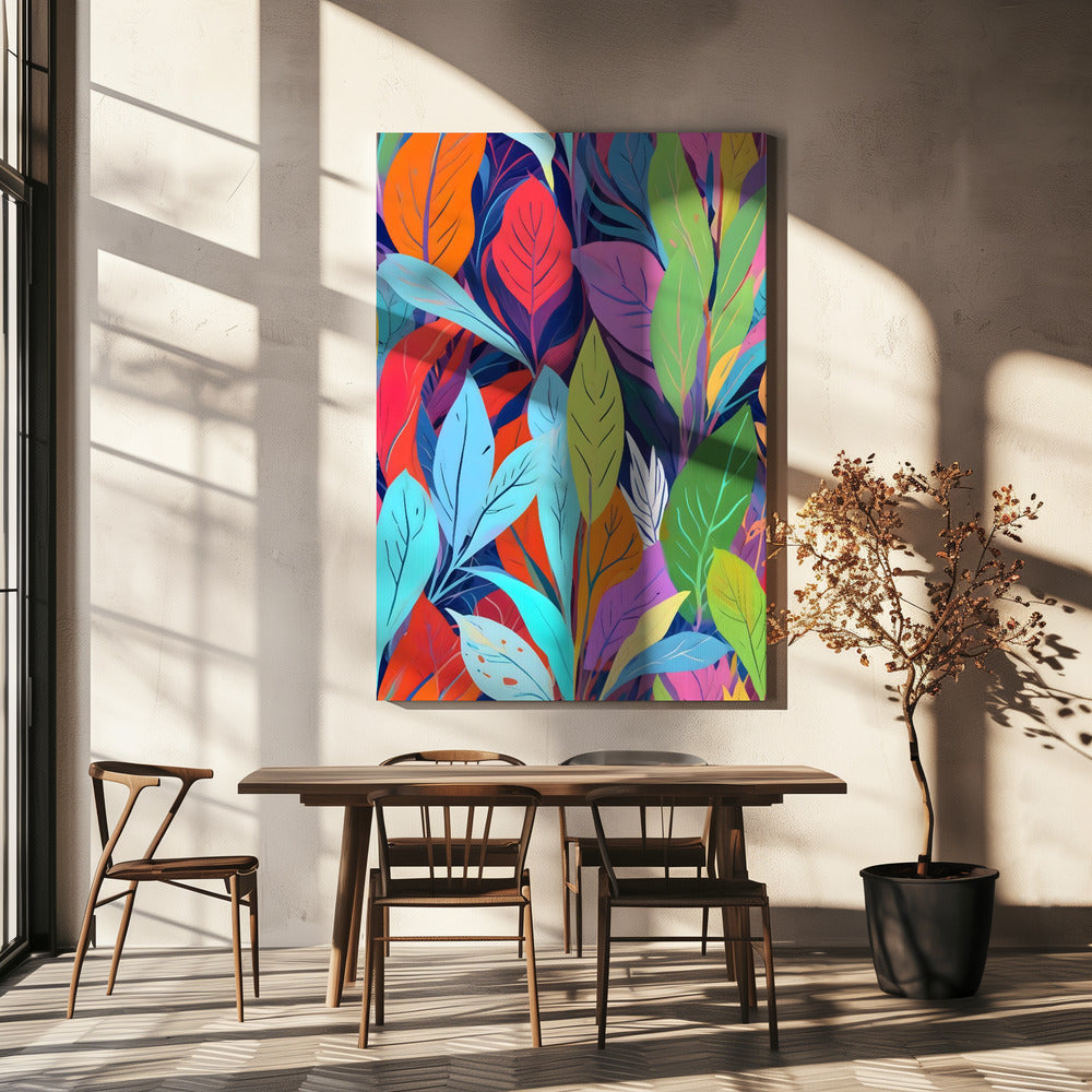 Kleurrijk bladerenbos | Canvas