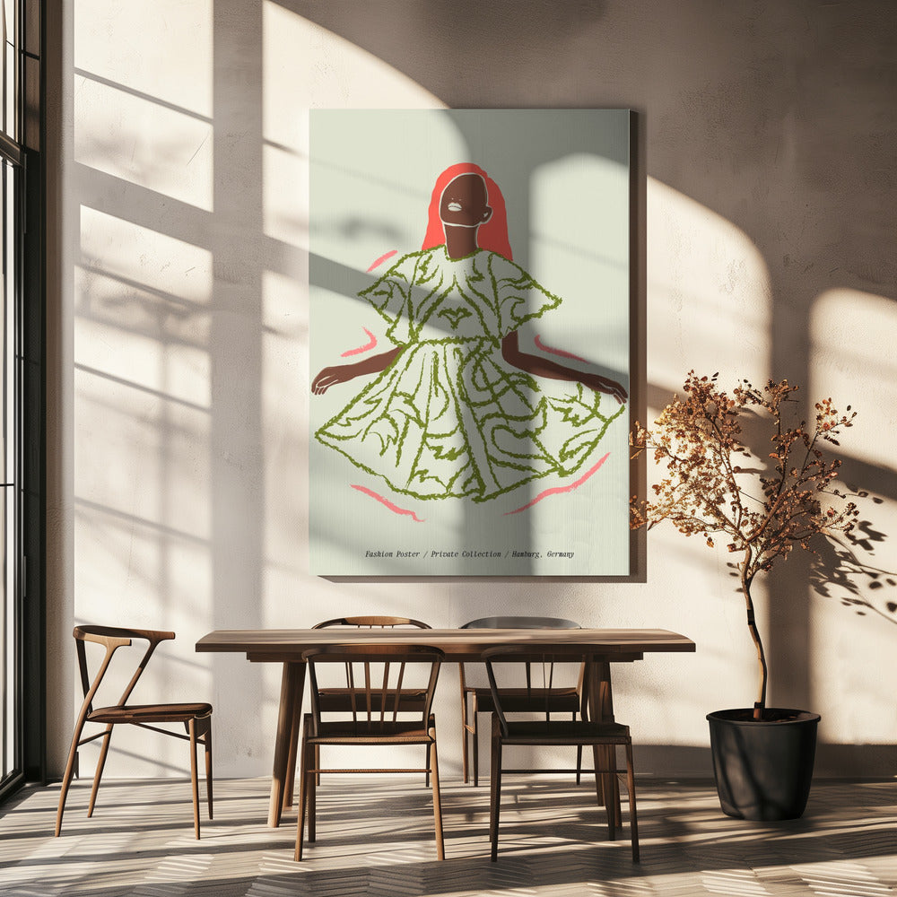 Elegantie in Groen | Canvas
