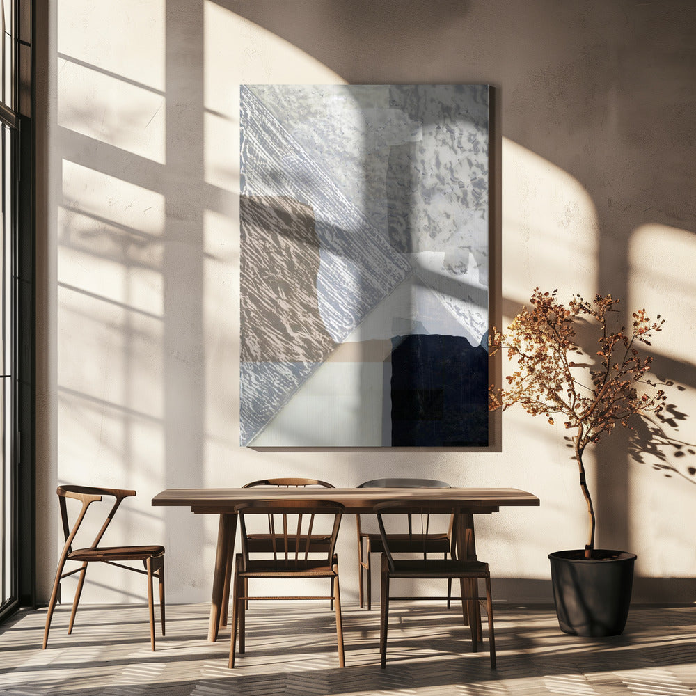 Gefragmenteerde vorm in wit | Canvas