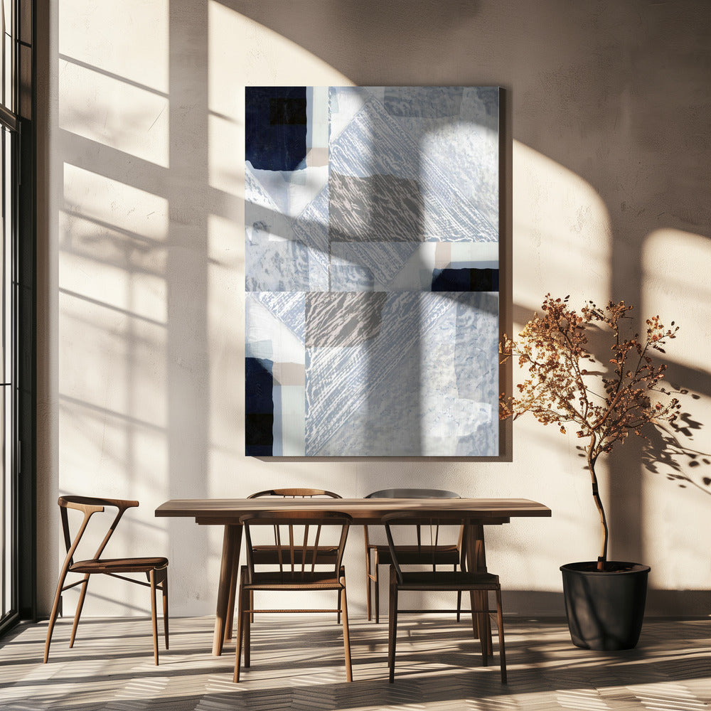 Gefragmenteerde vorm in wit | Canvas