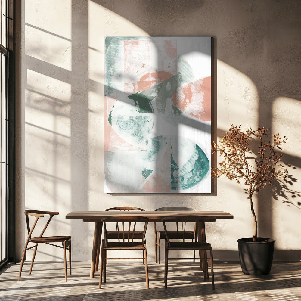 Pasteltinten met organische vormen | Canvas