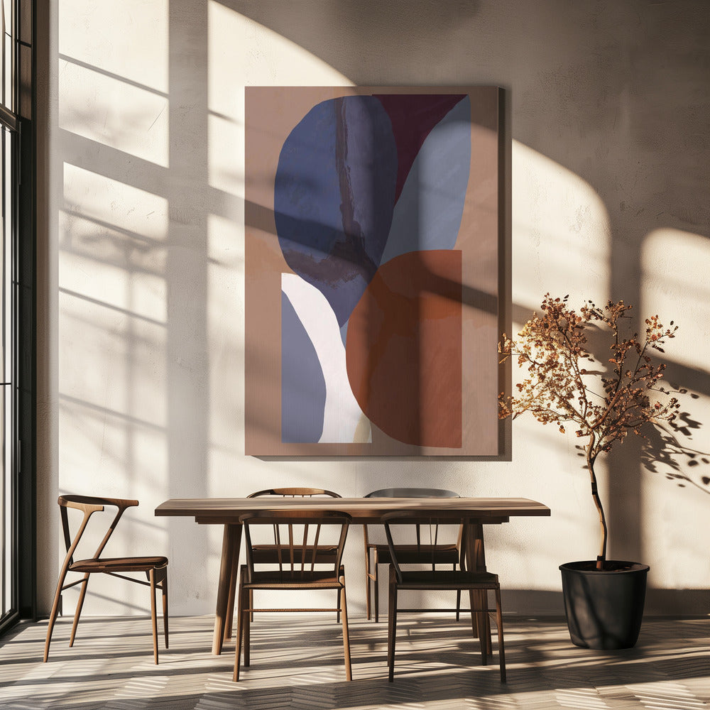 Geometrische vormen in gedempte kleurrijke tinten | Canvas