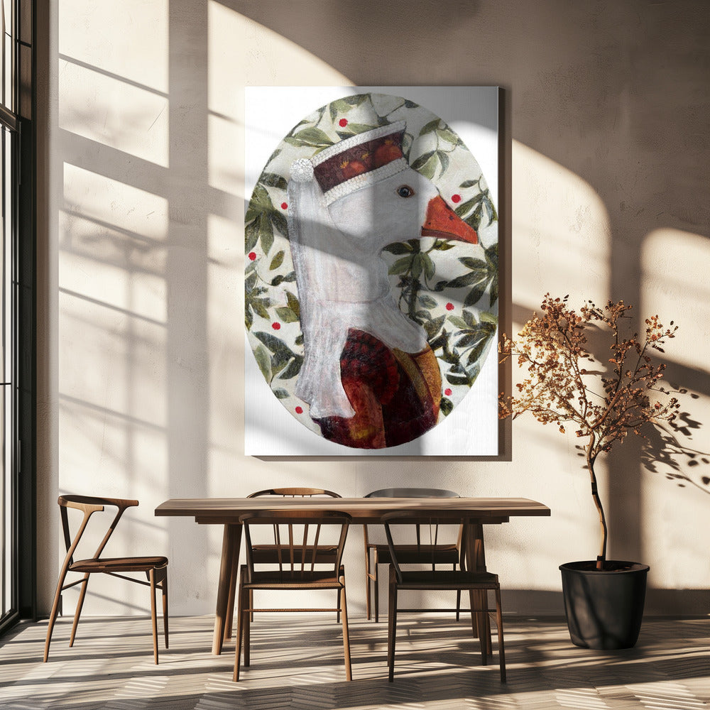 Cata met groene bladeren | Canvas