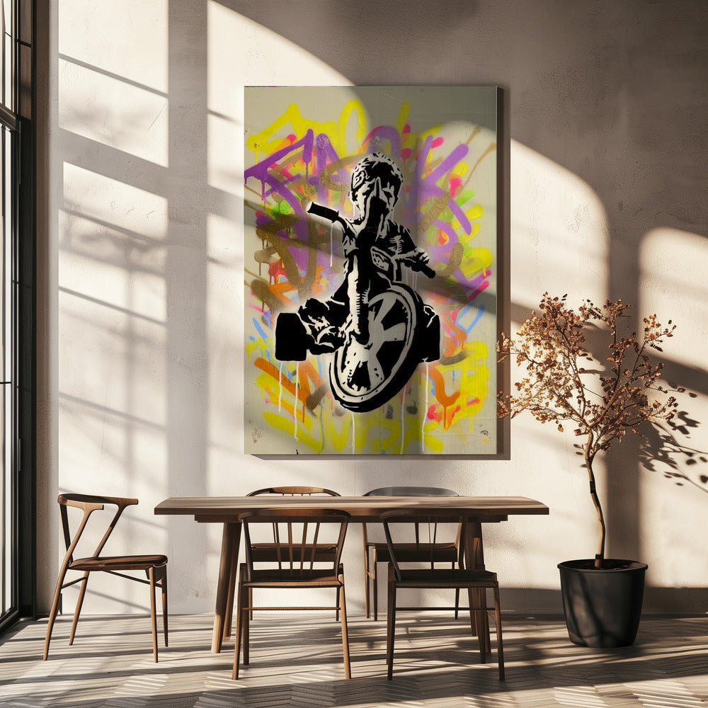 Kind op een driewieler | Canvas