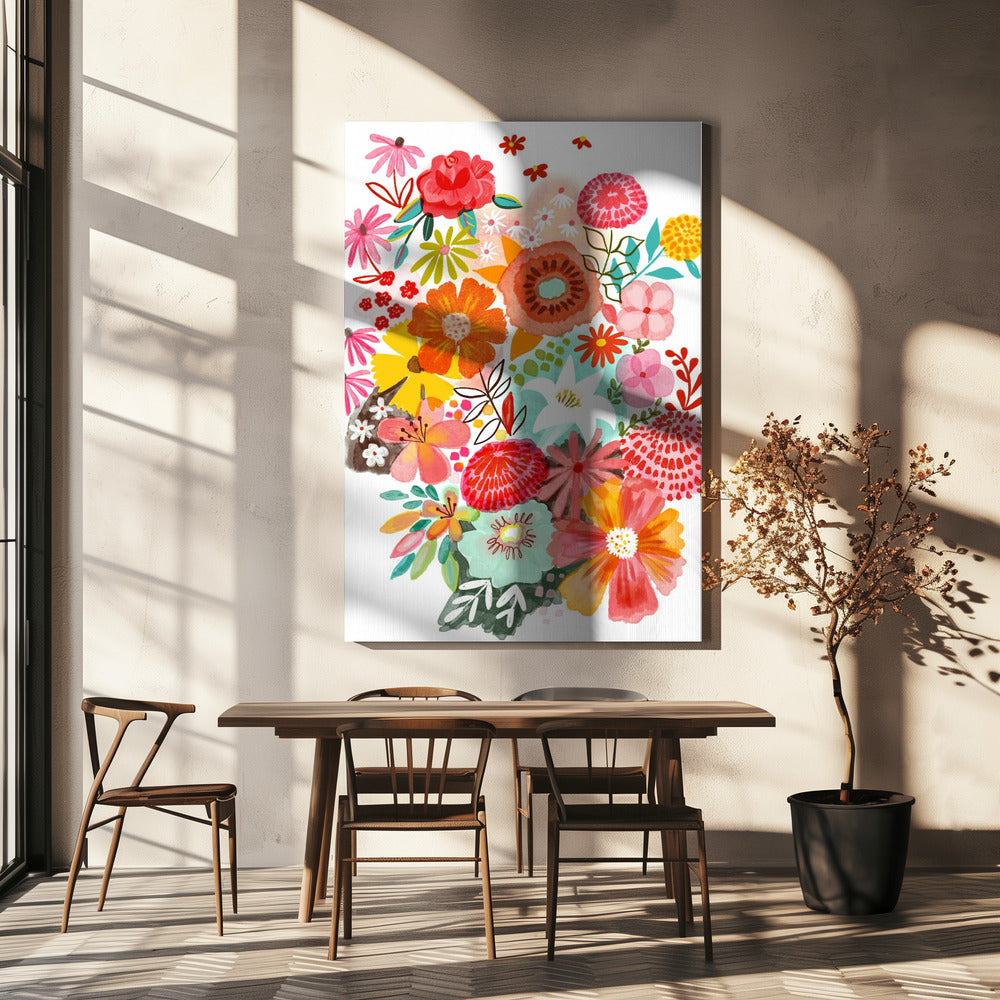 Zomertuin in volle bloei | Canvas