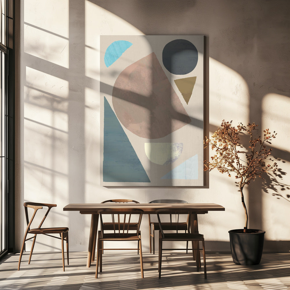 Abstracte vormen in gedempte tinten | Canvas