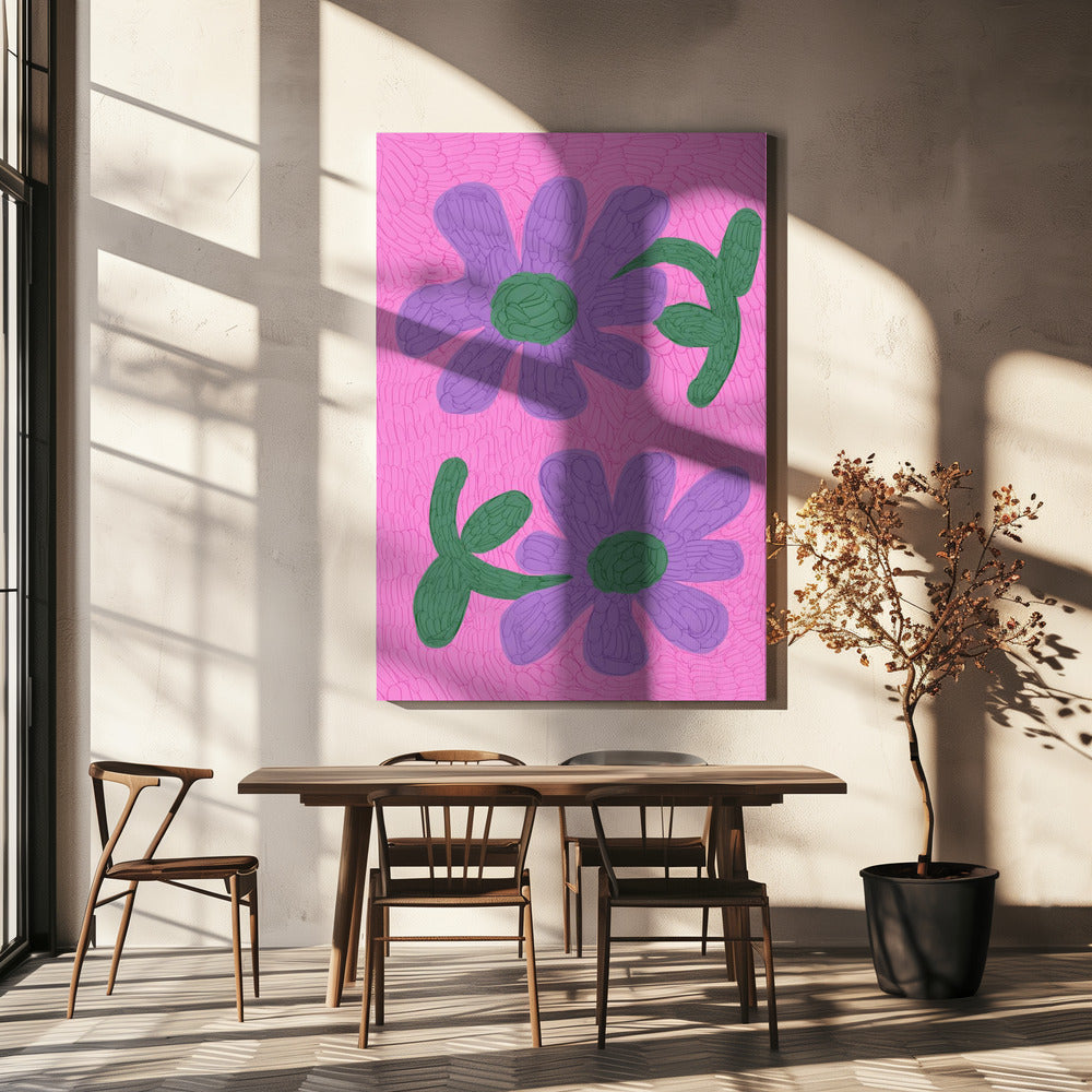 Bloesems in roze | Canvas