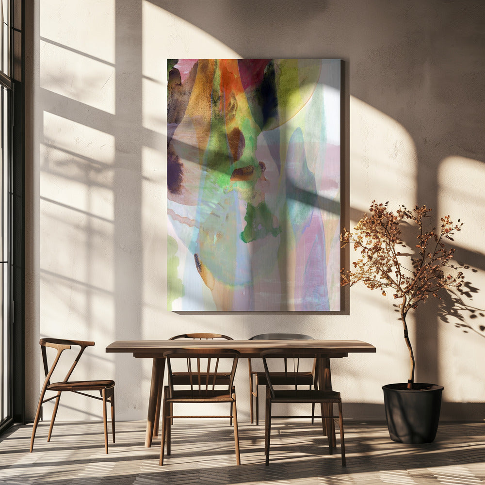 Doorschijnend abstract in gedempte tinten | Canvas