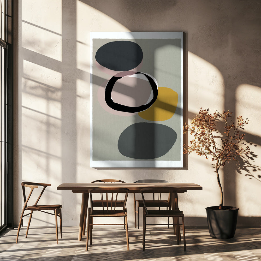 Abstracte cirkels in gedempte tinten | Canvas
