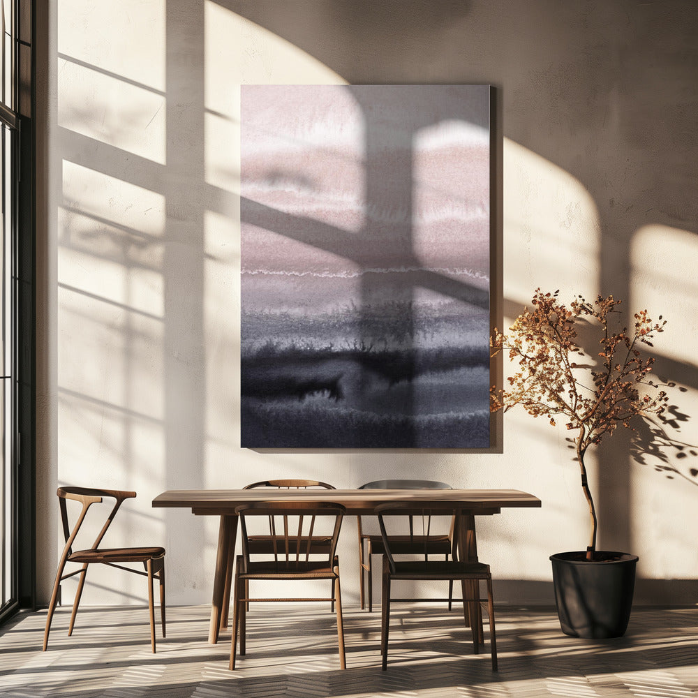 Binnen de getijden Zwart zandstrand | Canvas
