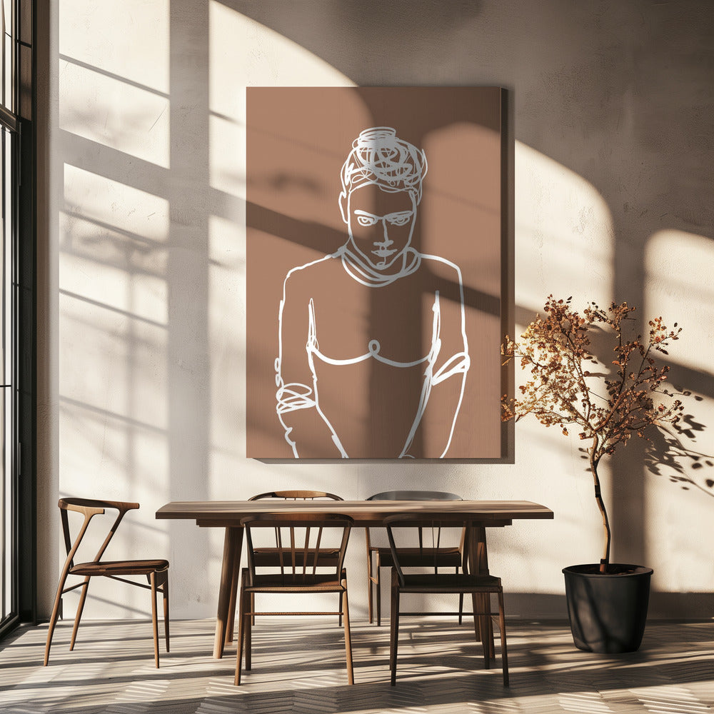 Lijntekening dame | Canvas
