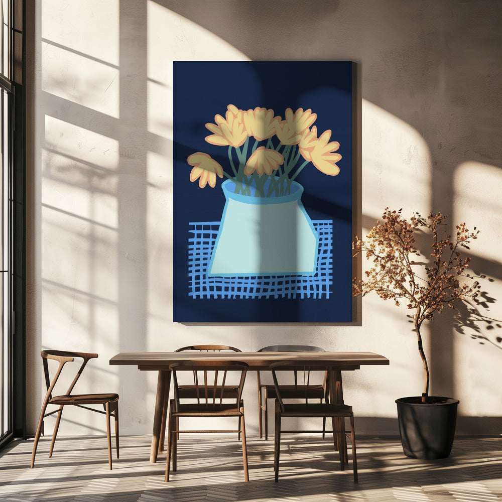 Madeliefjes in vaas | Canvas