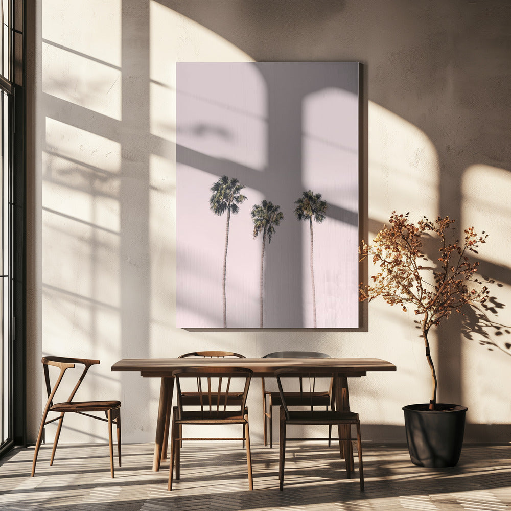 Palmen op roze | Canvas