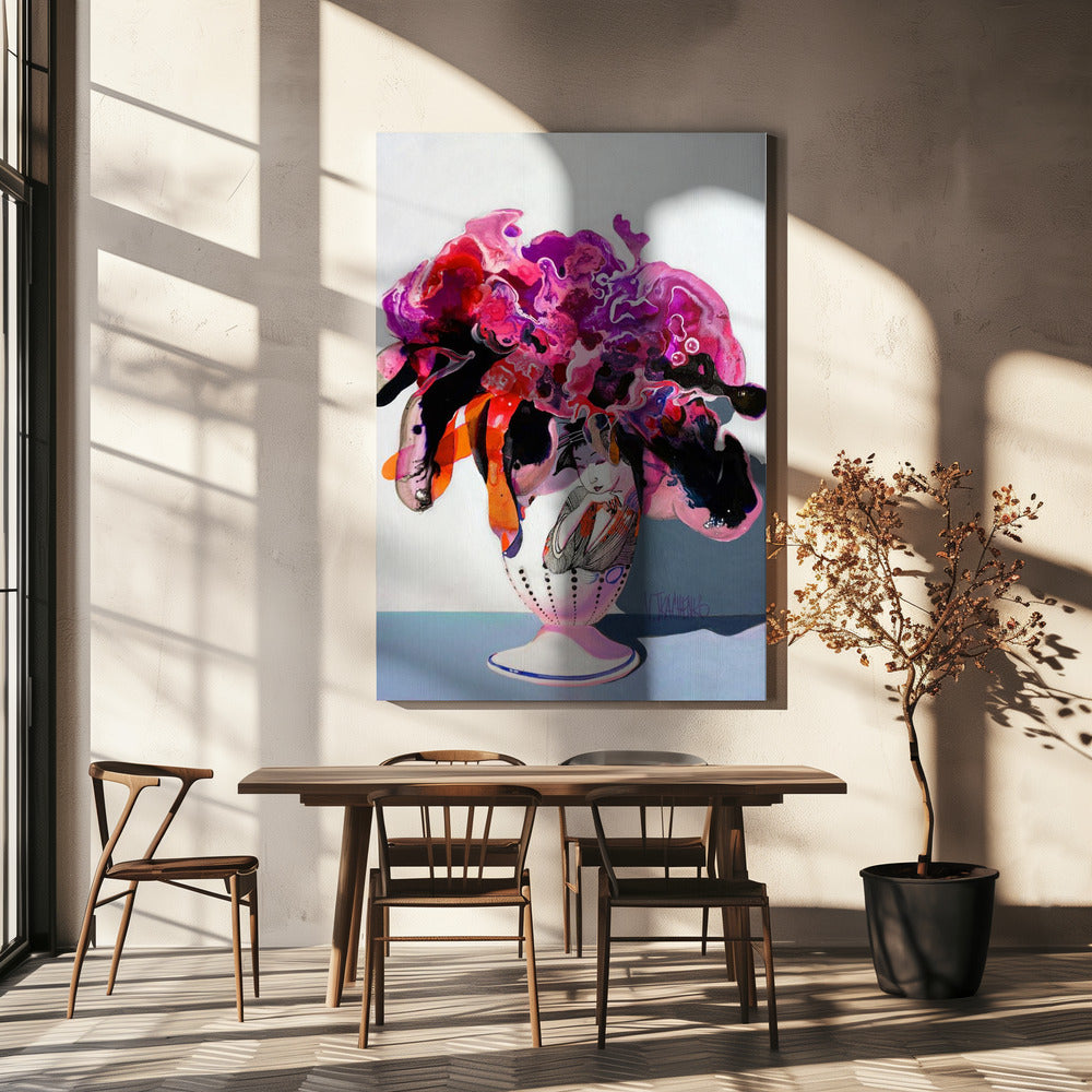 Boeket bloemen in een vaas | Canvas