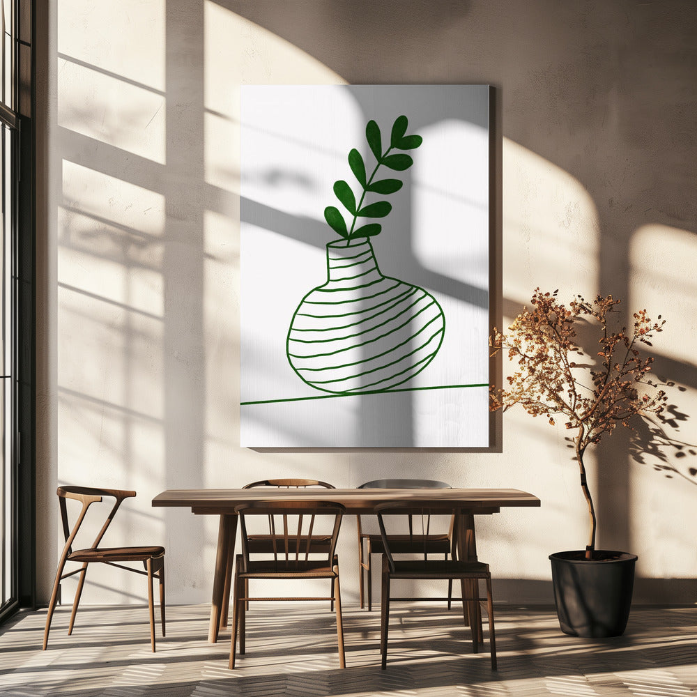 Groene vaaslijnen | Canvas