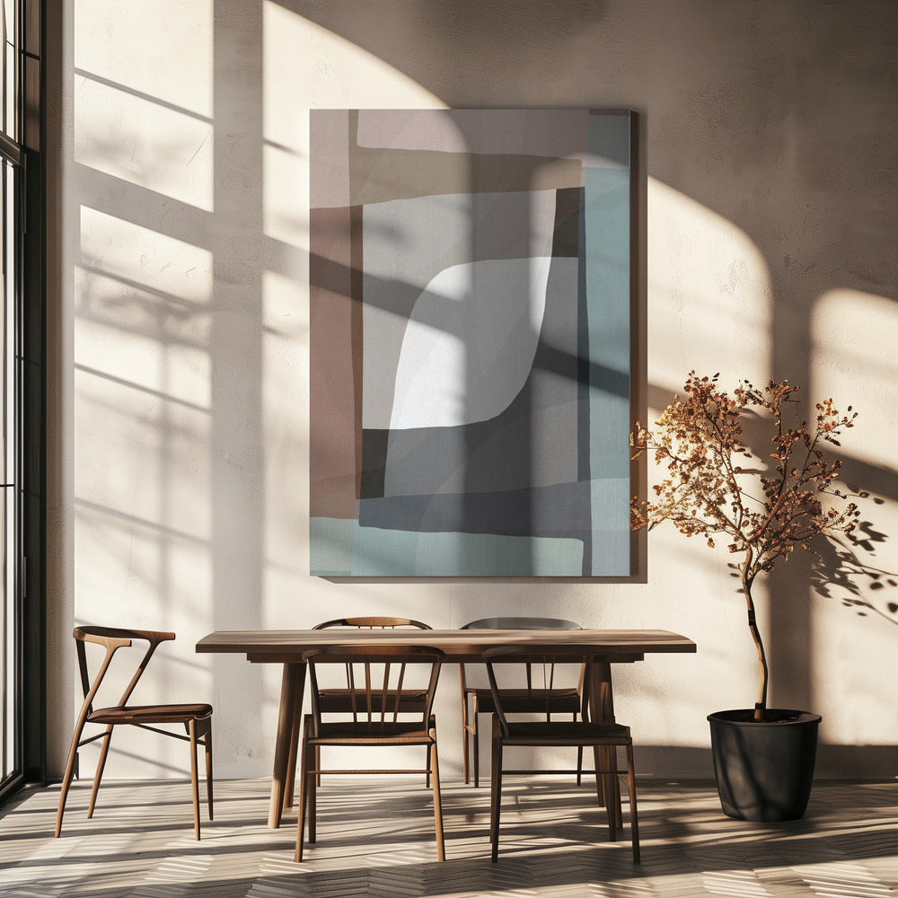 Geometrische vormen en gedempte aardtinten | Canvas