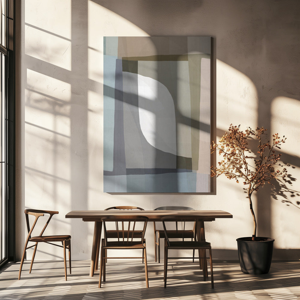 Gedempte geometrische stroom | Canvas