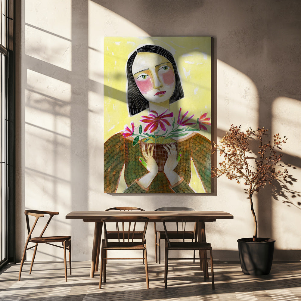 Plantenmoeder met groene vingers | Canvas