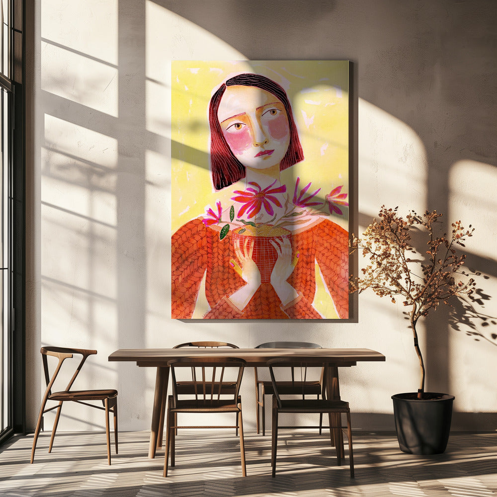 Plantenmoeder met groene vingers | Canvas