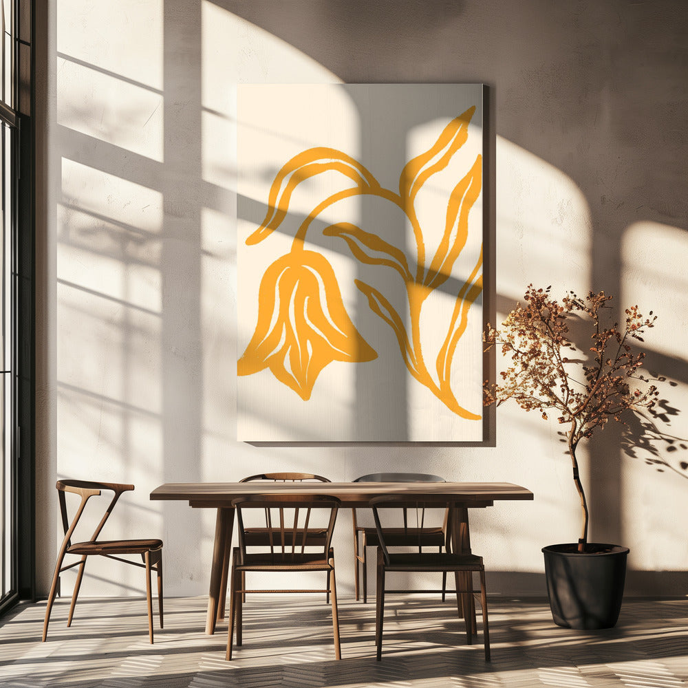 Gouden bloesem silhouet | Canvas