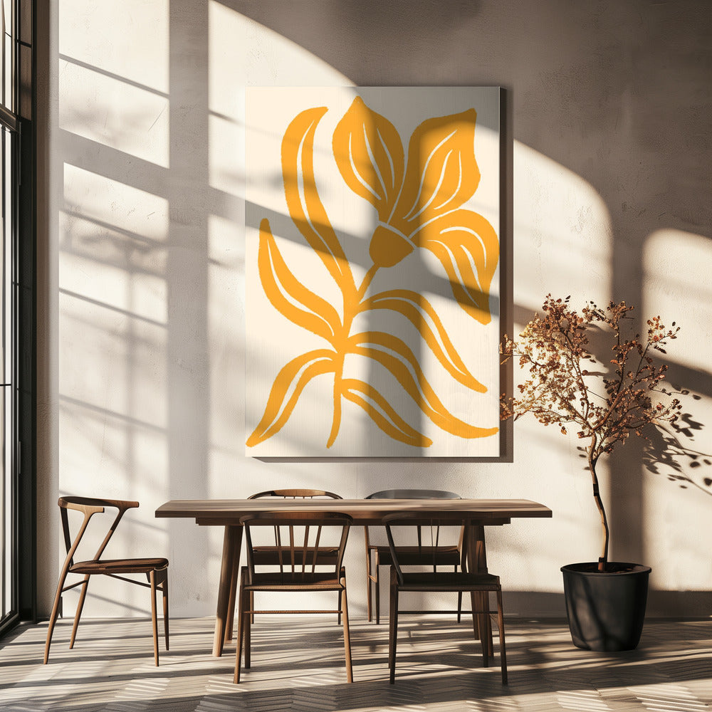 Abstracte gele gestileerde tulp | Canvas