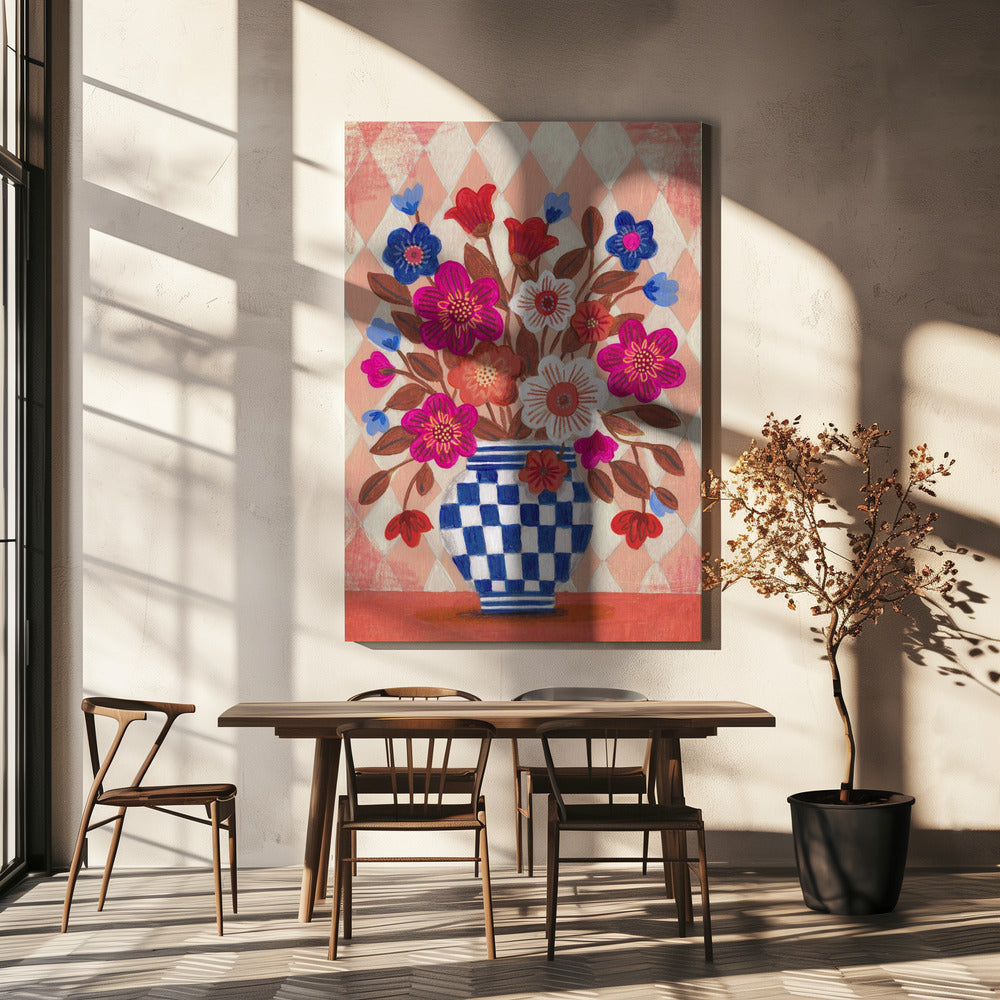 Vaasbloemen Helder & Blauw | Canvas
