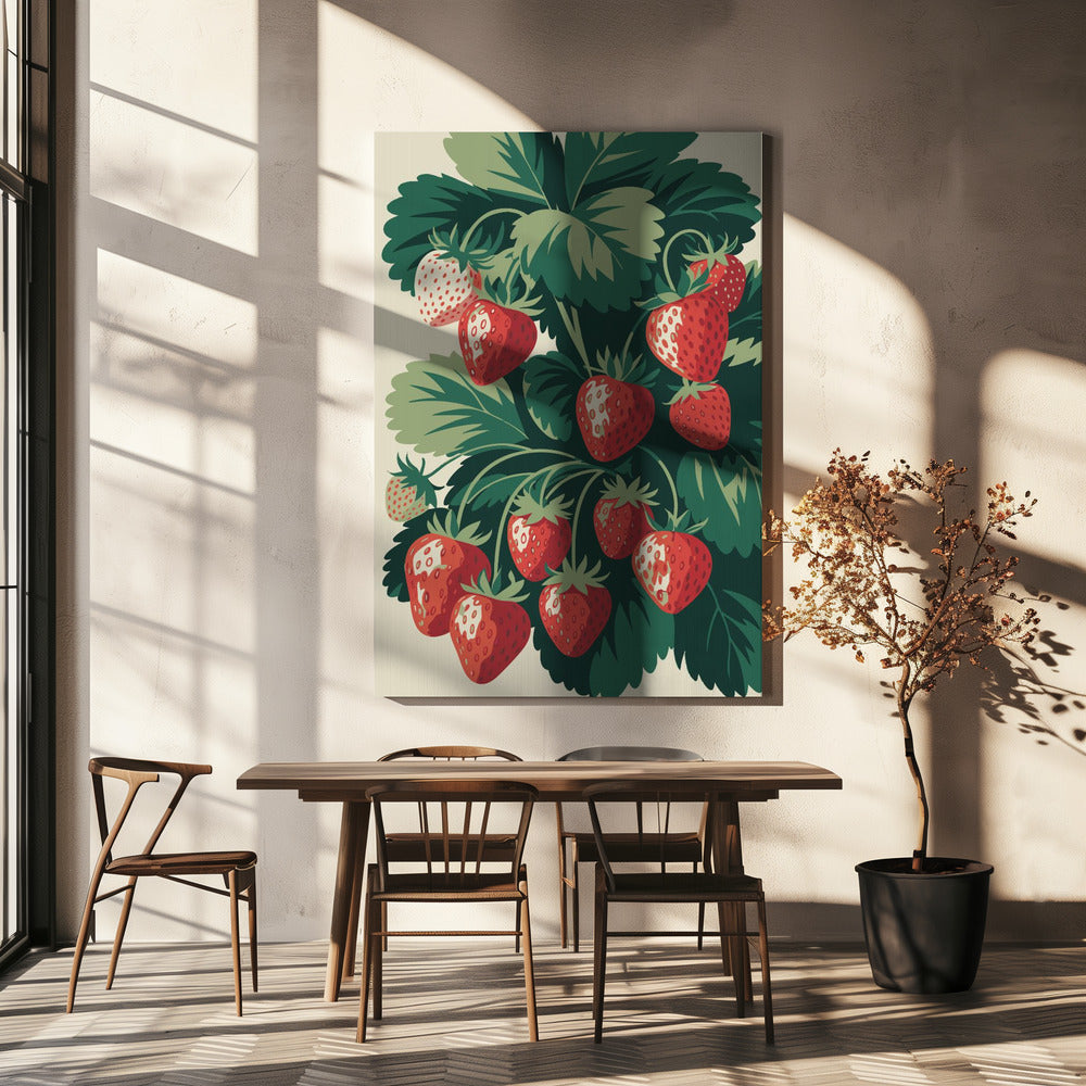 Sappige Aardbeiengenot | Canvas