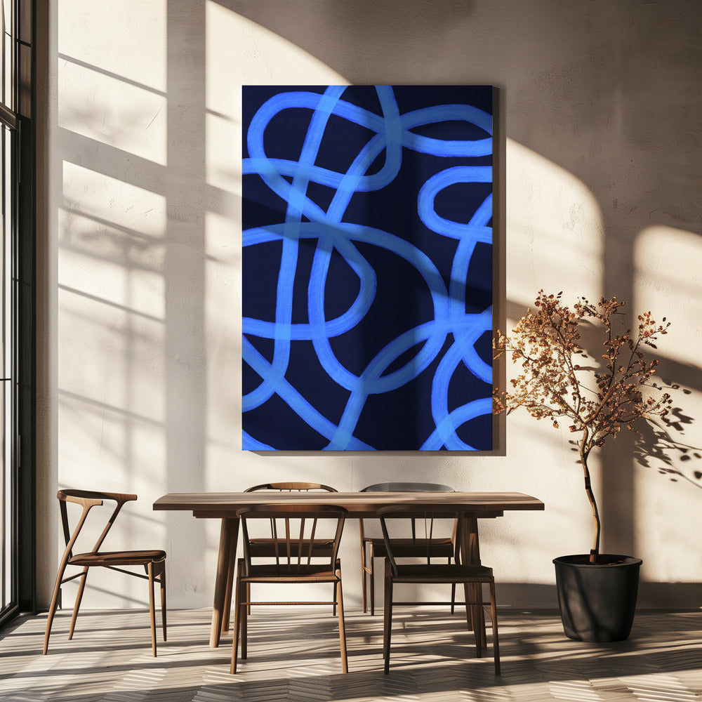 Blauwe doolhofpaden | Canvas