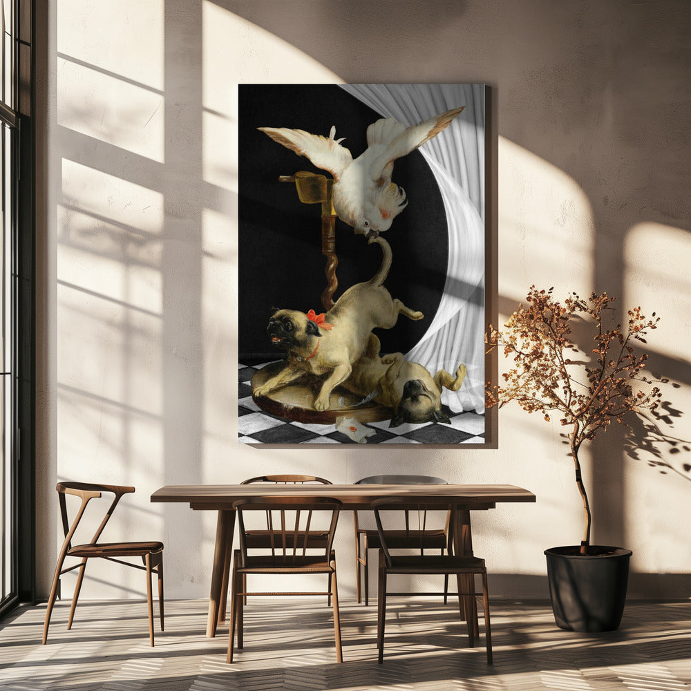 Levendige scène van een vogel | Canvas