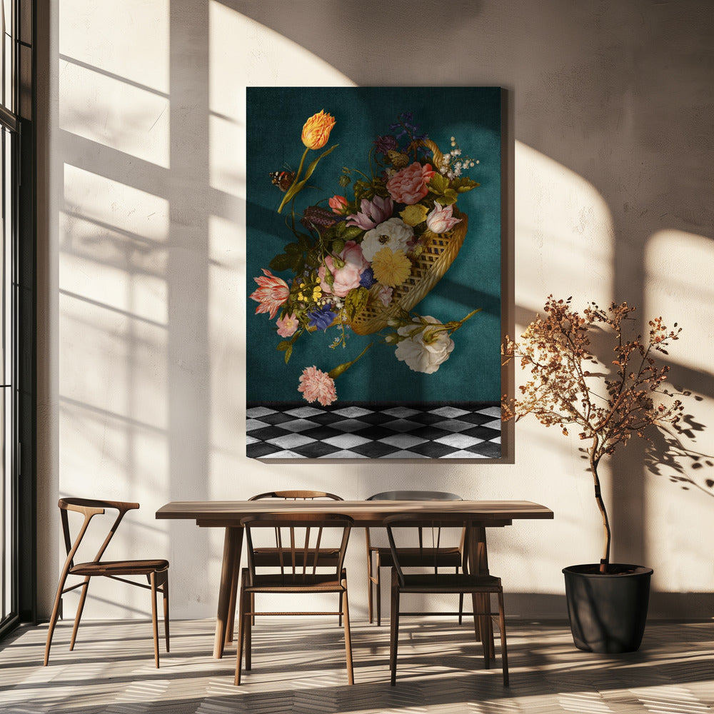 Drijvende bloemenmand | Canvas