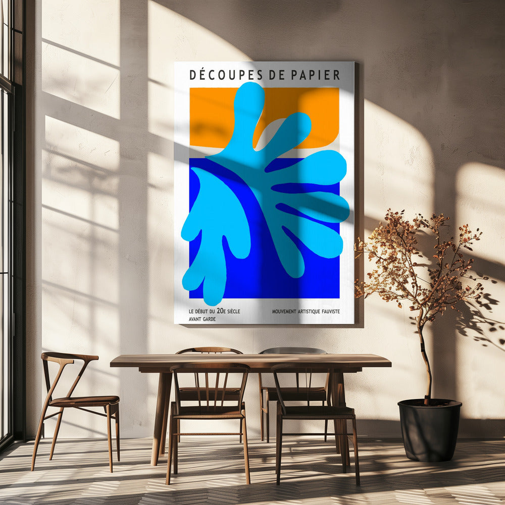 Blauwe Spatvormen | Canvas