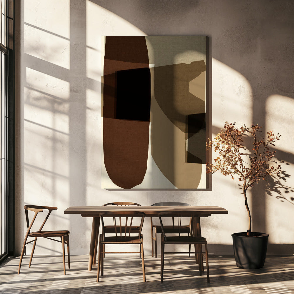 Geometrische vormen en aardse tinten | Canvas