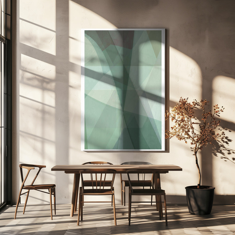 Groene facetten | Canvas