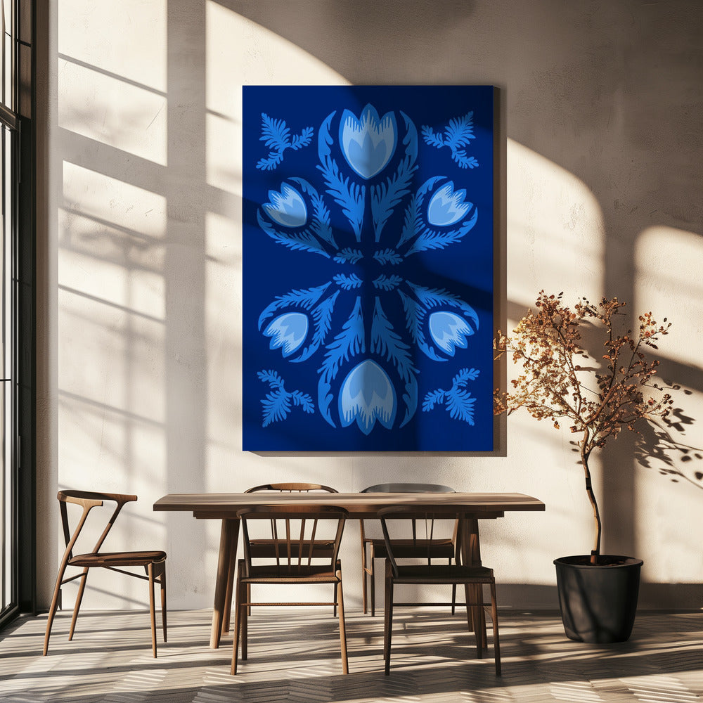 Grafische bloemen, stralende tulpen | Canvas